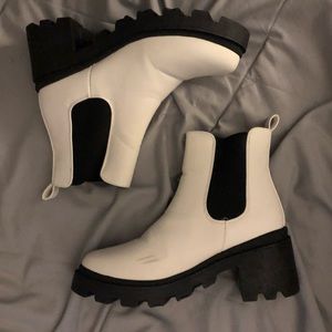 White ankle boots